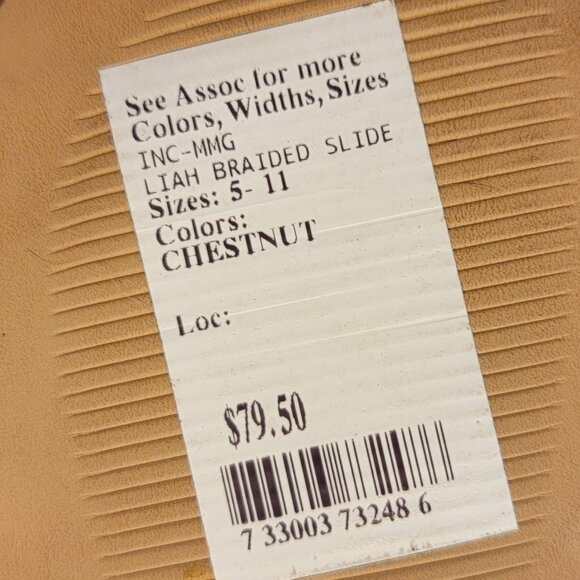 Inc Concepts Chestnut LIAH Braided Square Toe Heeled Slide - Picture 9 of 13